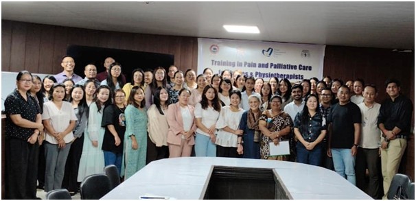Officials along with the trainees during the conclusion of the State-level palliative care training for nurses in Kohima on June 27.